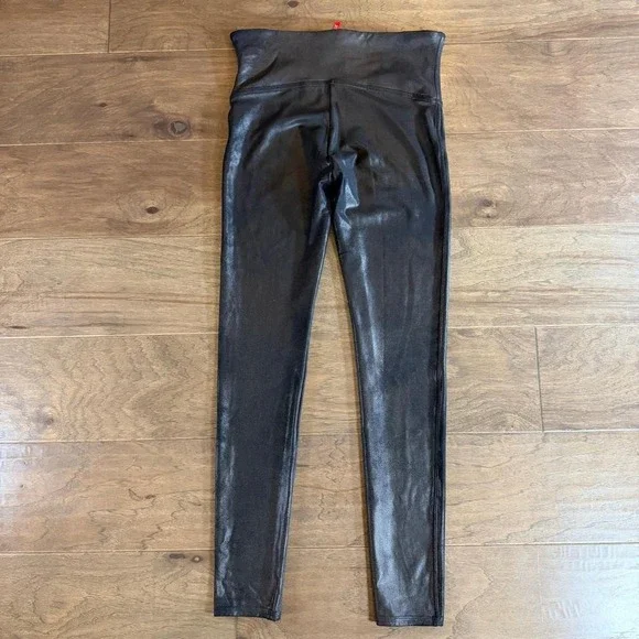 SPANX Faux Leather Leggings High Waist Black L/G